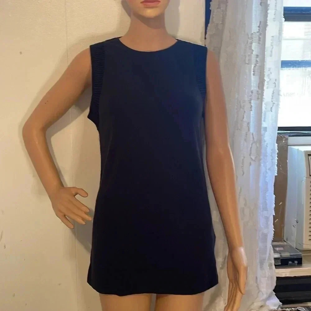 COS Navy Relaxed fit Ribbed vest